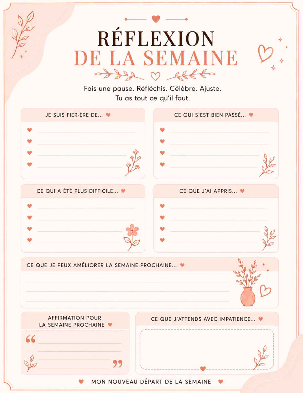 Mon Nouveau Départ de la Semaine