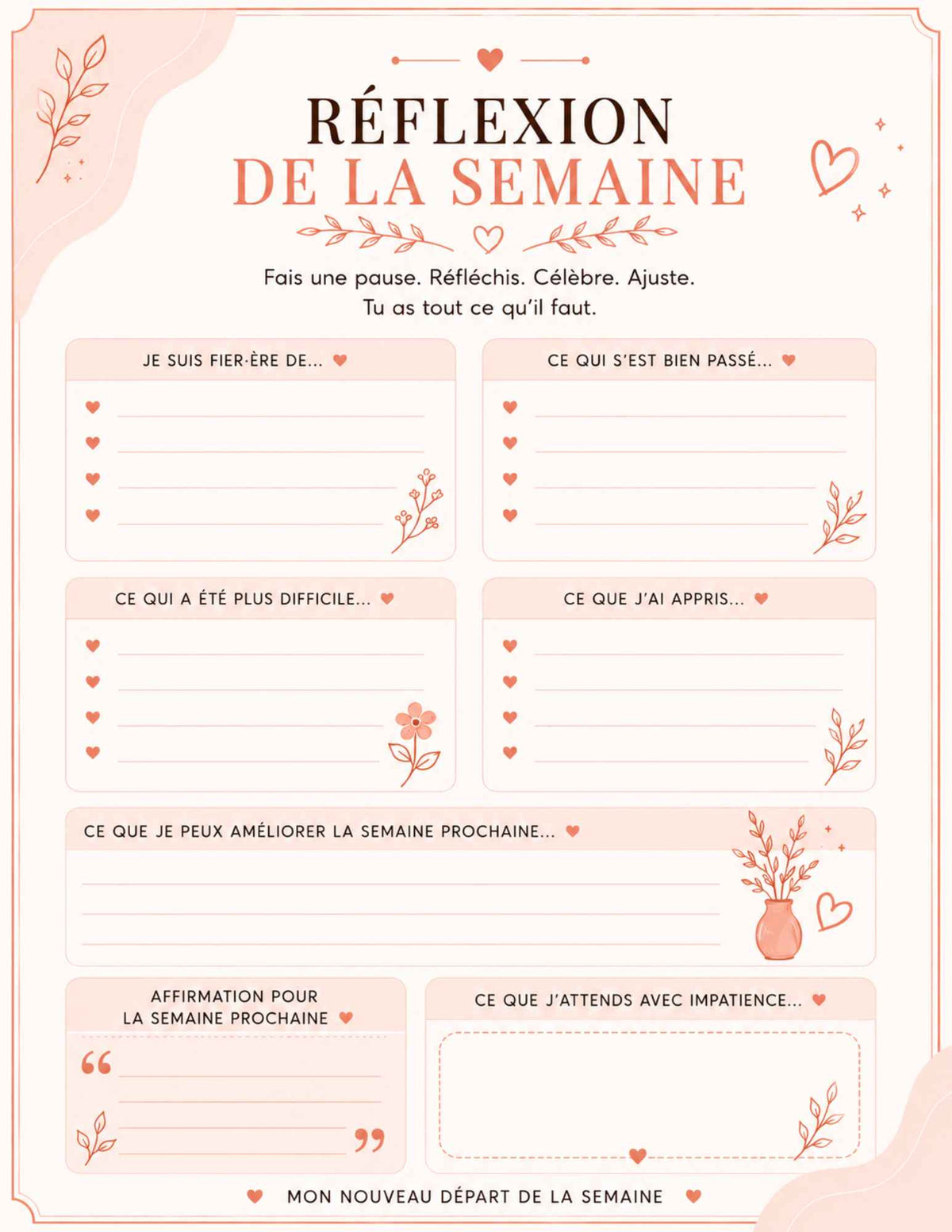 Mon Nouveau Départ de la Semaine