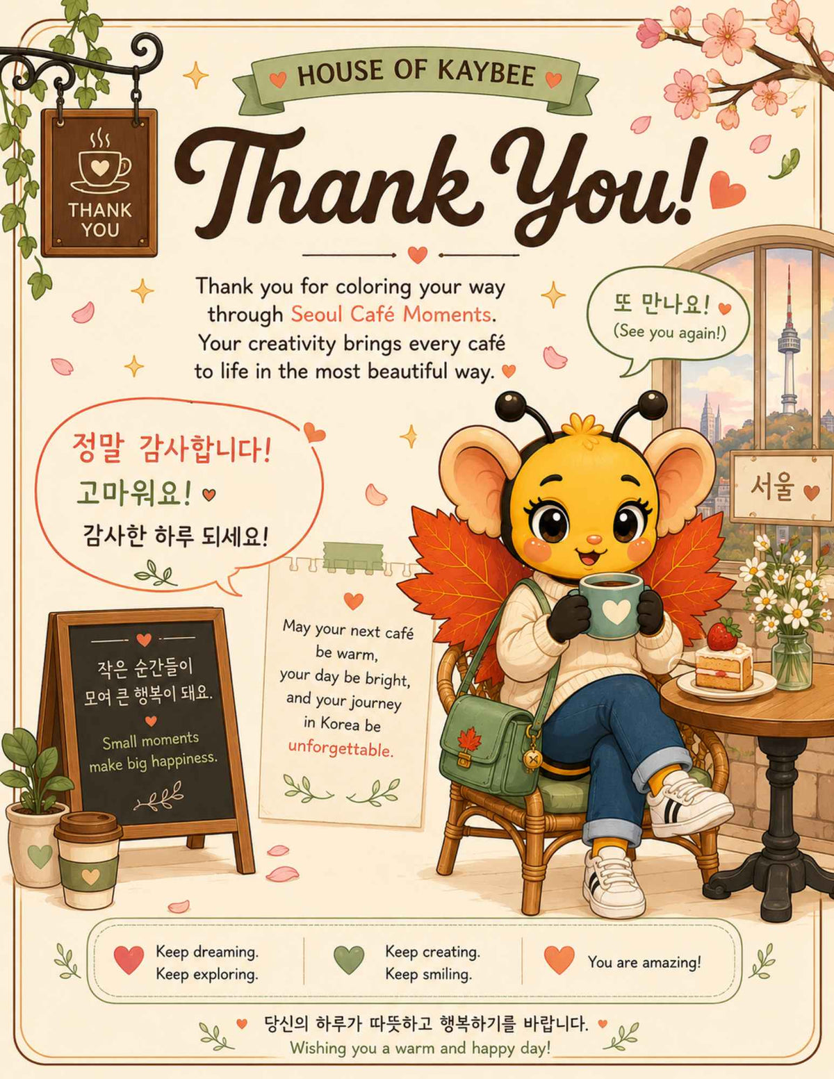 Seoul Café Moments - Coloring Book
