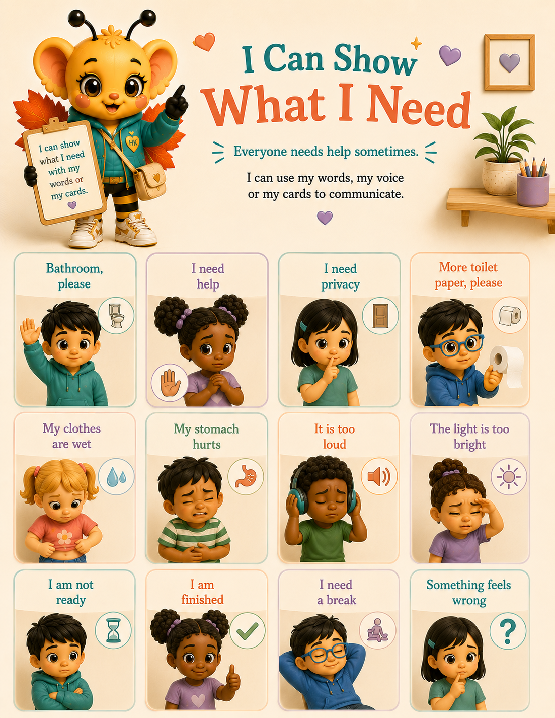 Kaybee's Calm Bathroom Choices Kit – Printable Visual Supports for Bathroom Routines
