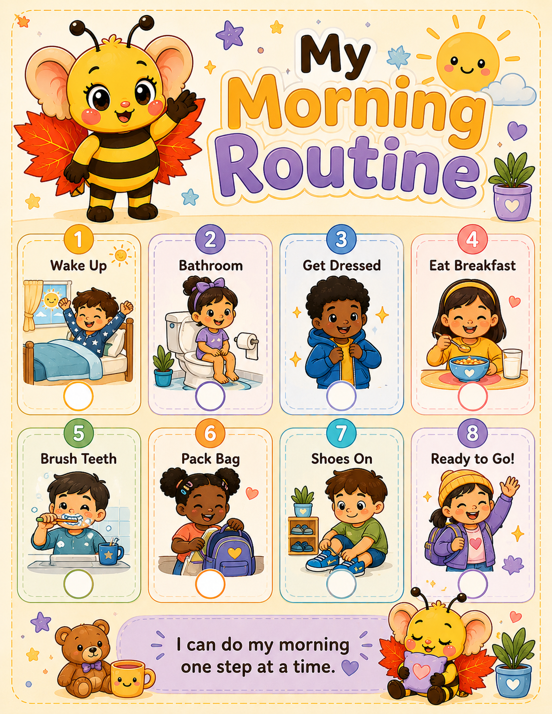 Kids Daily Routines Bundle | Morning & Bedtime Printable Planners