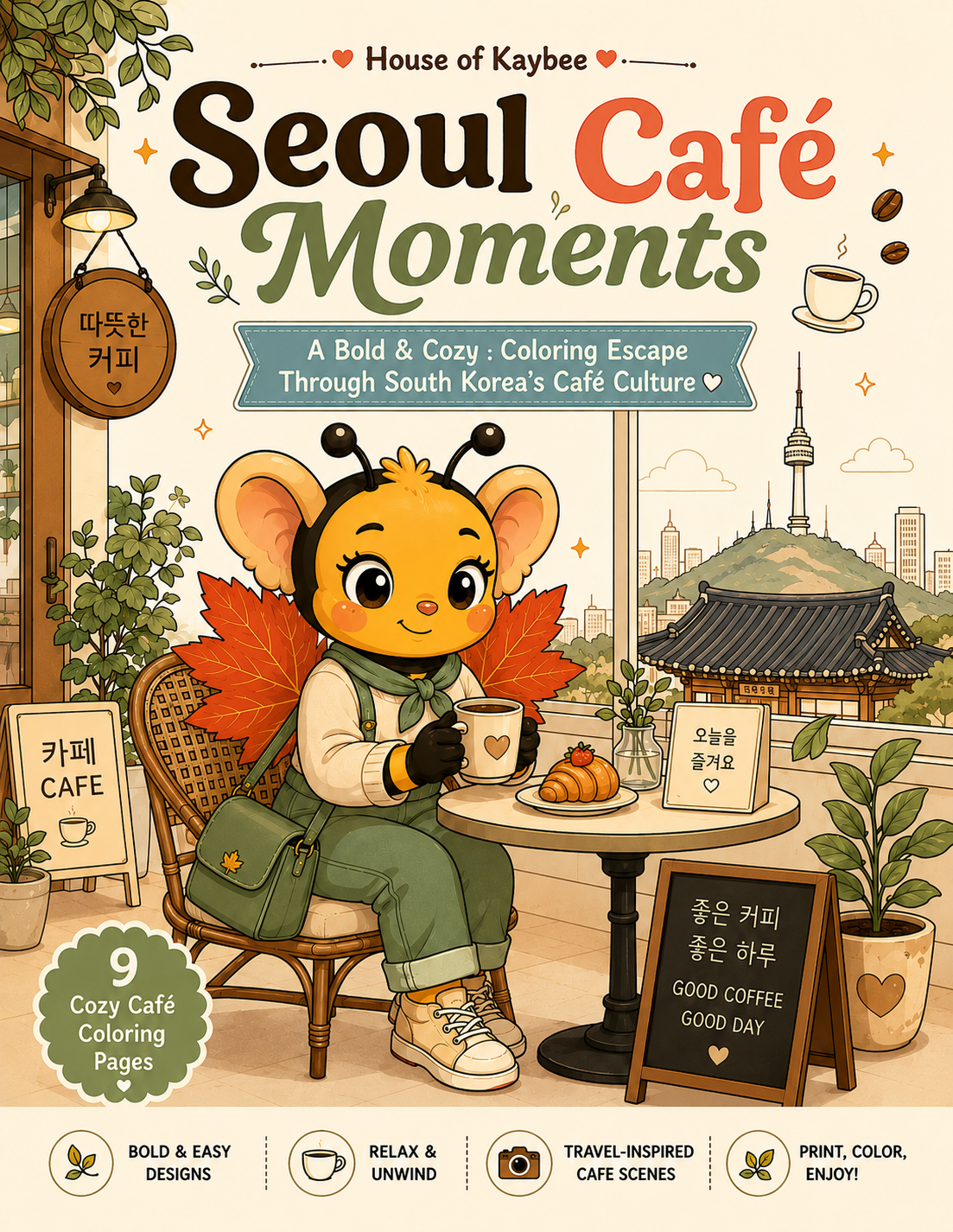 Seoul Café Moments - Coloring Book
