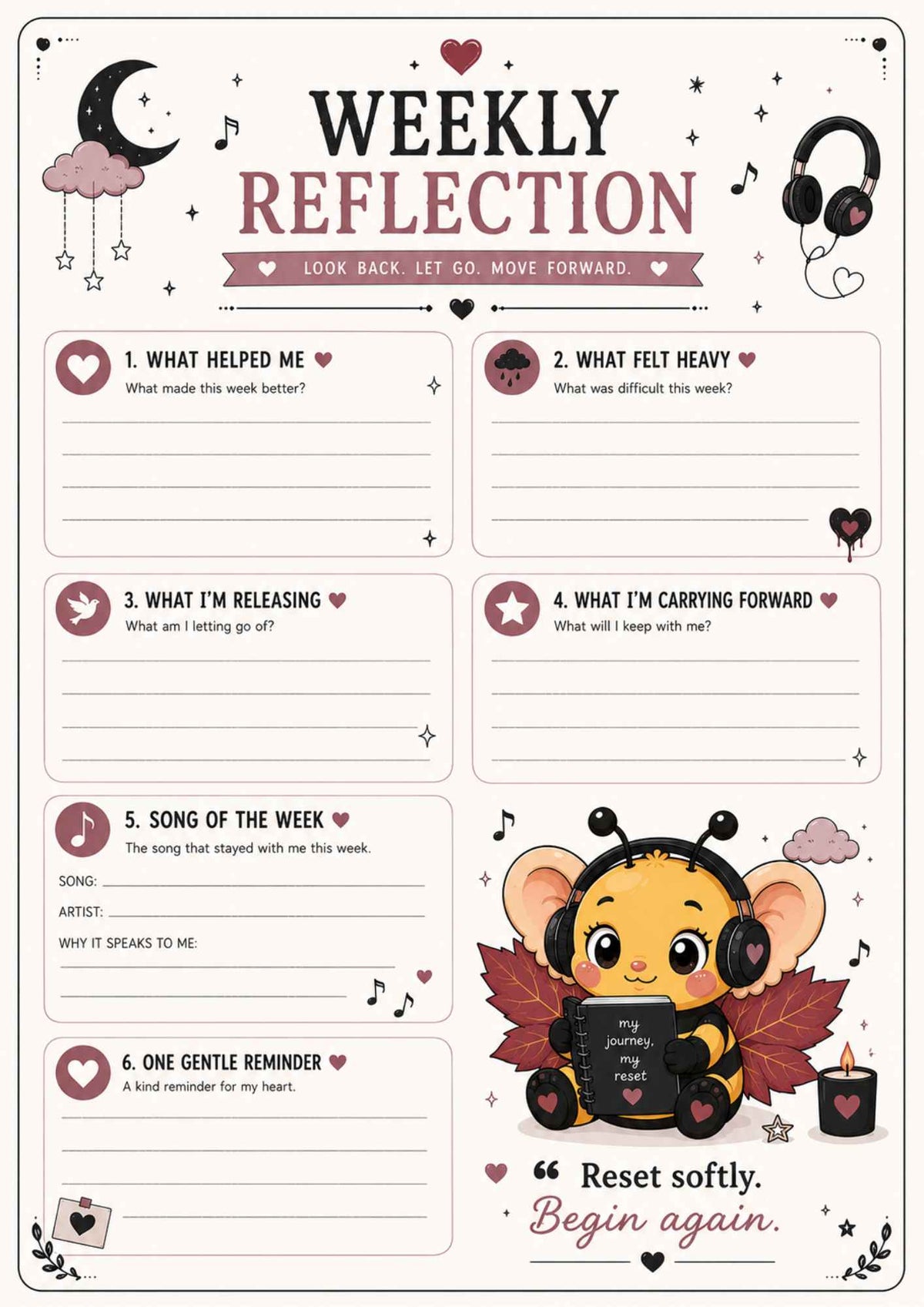 Dark Mood Reset Planner