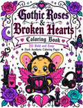 Gothic Roses & Broken Hearts Printable Coloring Book for Adults
