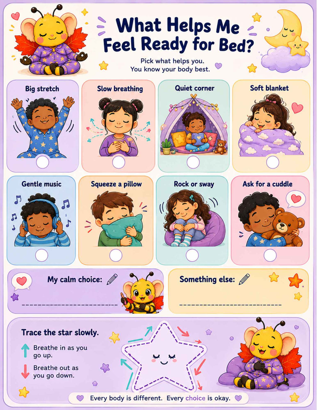 Kaybee's Gentle Bedtime Routine Planner | Printable Kids Bedtime Visual Schedule