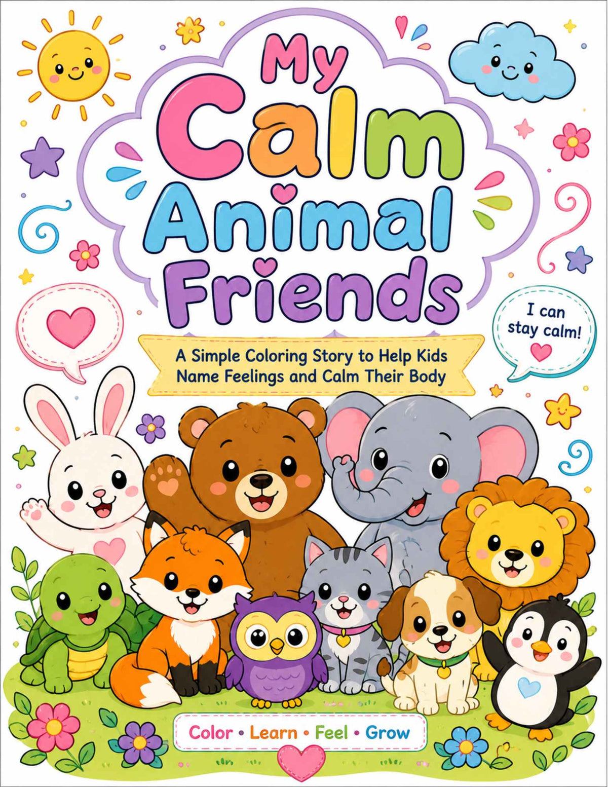 My Calm Animal Friends - Printable Coloring Book