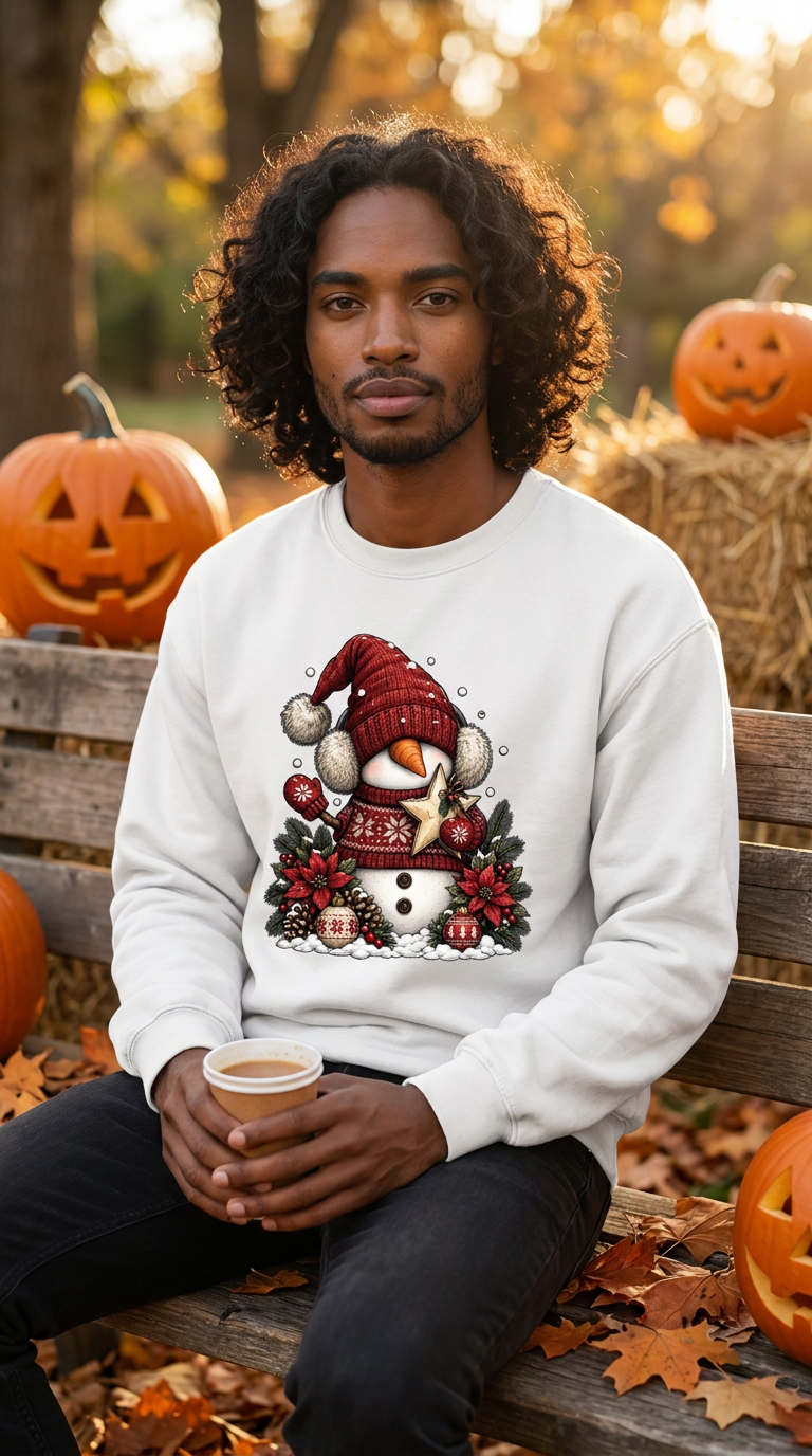 Snowman Crewneck Pullover Sweatshirt